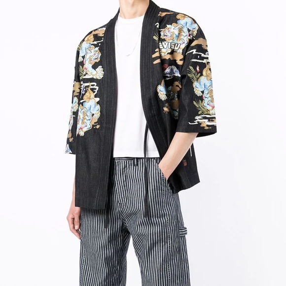 Evisu Komainu Denim Kimono NWOT - Picture 11 of 13